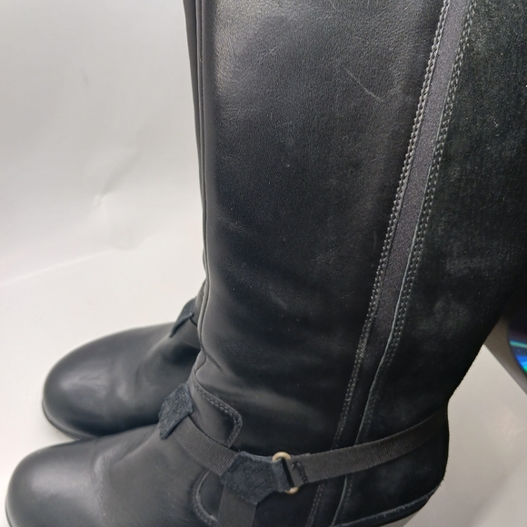Merrell Evera Amp Black Boots High Mid Calf Leather Zip Womens Size 8 - Picture 4 of 6